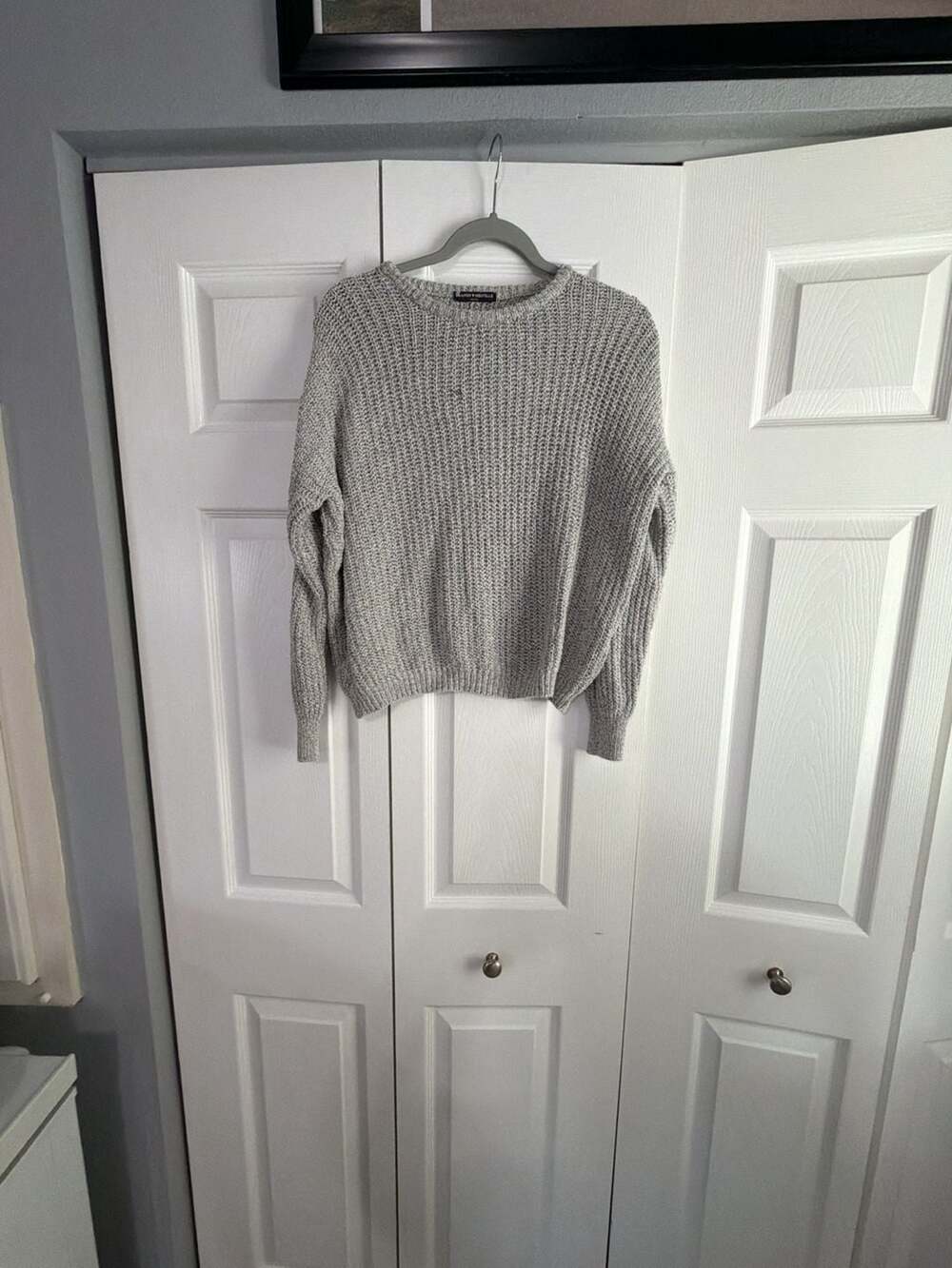 Brandy Melville Gray Knit Sweater One Size